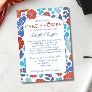 Floral Graduation Card Shower Photo Invitation