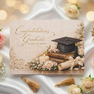 Floral Graduation Congratulations Card 