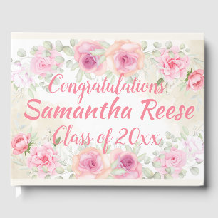 Floral Graduation Guest Book