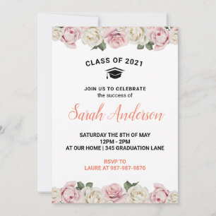 Floral Graduation Invitation Class of 2021