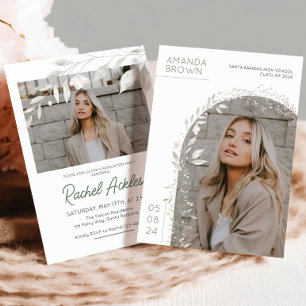 Floral Graduation Party Invitation, Girl Grad Invitation