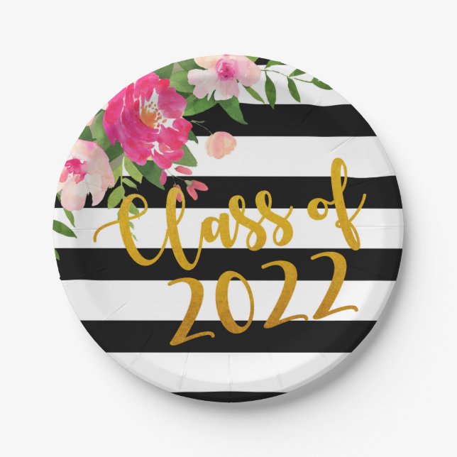Floral Graduation Plate - Class of 2022 (Front)
