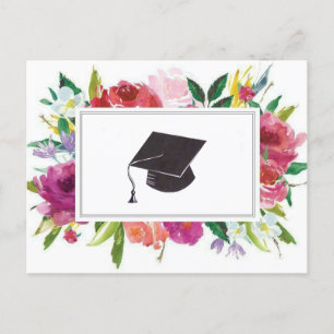 Floral graduation postcard