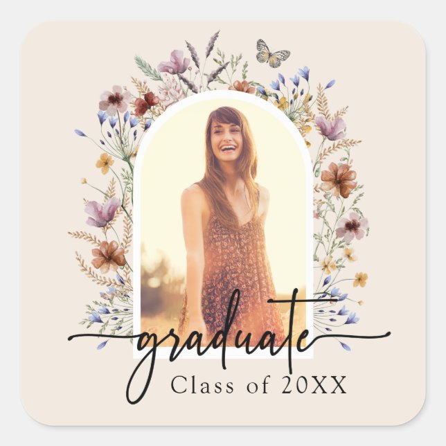 Floral Graduation Sticker (Front)