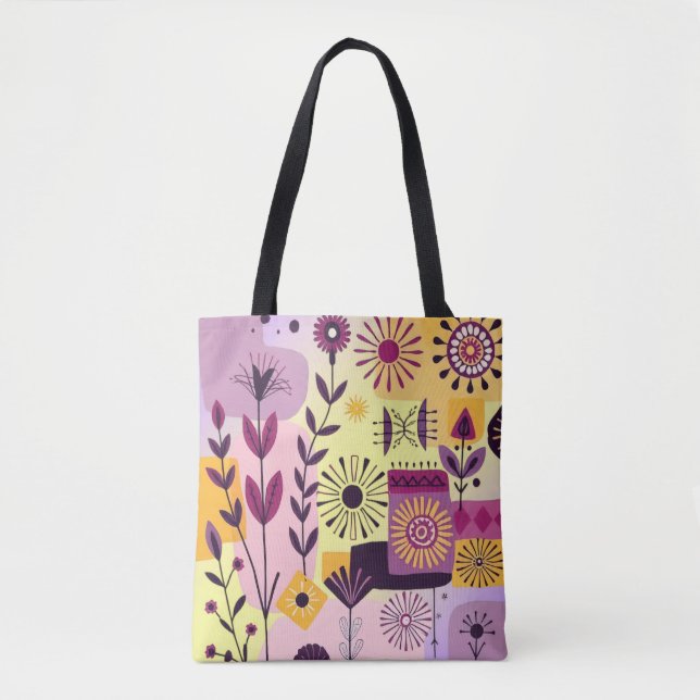 Floral graffiti tote bag (Front)