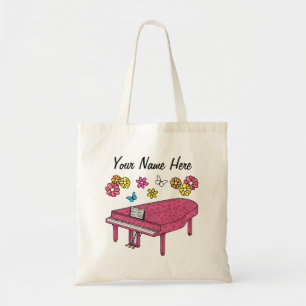 Floral Grand Piano Flowers Pianist Musician Custom Tote Bag