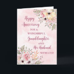 Floral Granddaughter and her Husband Anniversary Card<br><div class="desc">Happy wedding anniversary card for granddaughter and her husband with beautiful watercolor vintage flowers and sentimental verse.</div>