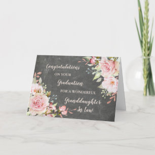 Floral Granddaughter In Law Graduation Card