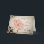 Floral Grandson and His Wife Anniversary Card<br><div class="desc">Happy wedding anniversary card for grandson and his wife with pretty vintage pink flowers,  and heartfelt verse.</div>