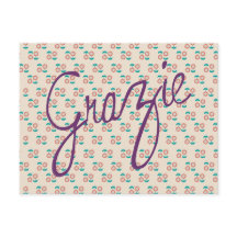 Floral Grazie Thank You Wedding Postcard