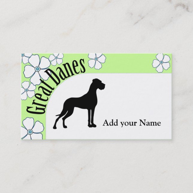 Floral Great Dane Business Card (Front)