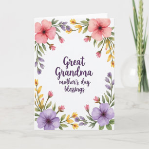 Floral Great Grandmas Day Card