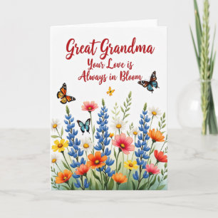 Floral Great Grandmas Love Card