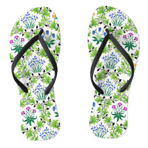 Floral Green Background Pattern-15232 Thongs