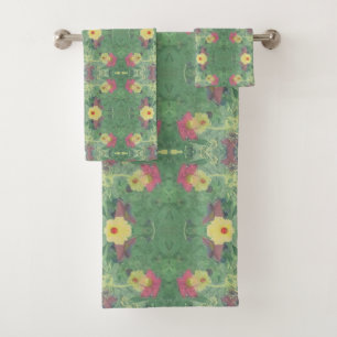 Floral Green  Bath Towel Set