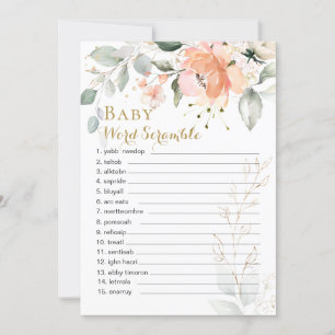 Floral Green Foliage Baby Word Scramble Game