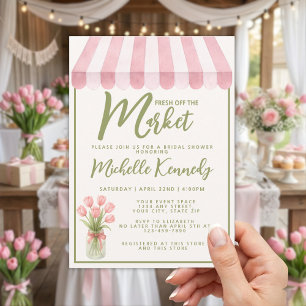 Floral Green Fresh Off The Market Bridal Shower  Invitation