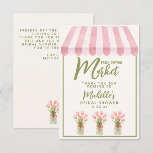 Floral Green Fresh Off The Market Bridal Shower Thank You Card
