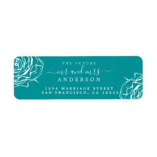 Floral Green Future Mr Mrs Wedding Return Address Return Address Label