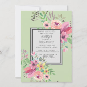 Floral Green invite