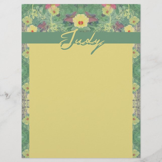 Floral Green Letterhead (Front)