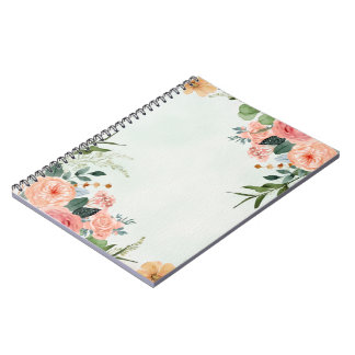 floral green notebook