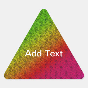 Floral Green Red Rainbow Gradient Diagonal Blend Triangle Sticker