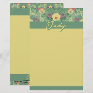 Floral Green Stationery