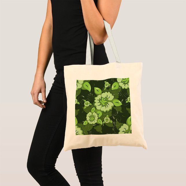 Floral Green Tote Bag (Creator Uploaded)