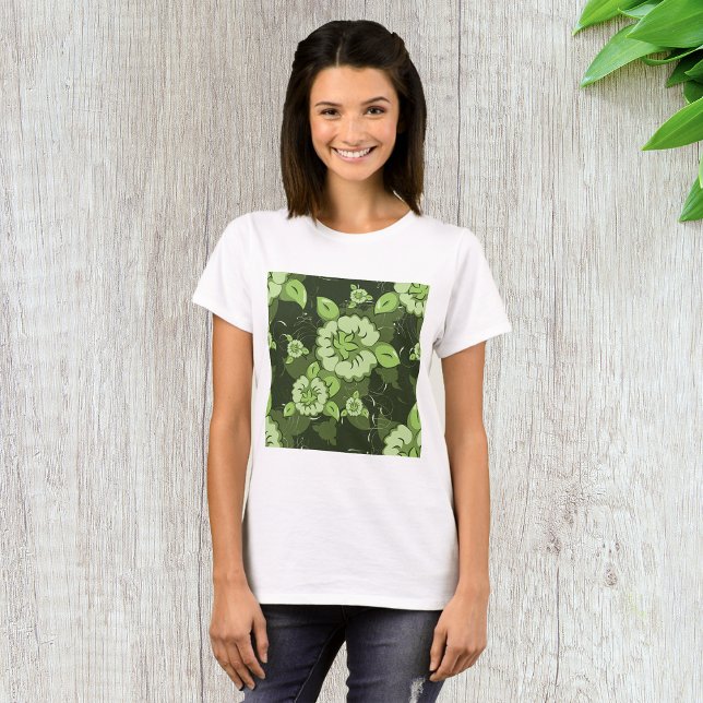 Floral Green Womens T-Shirt (Creator Uploaded)