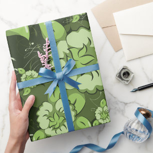 Floral Green Wrapping Paper