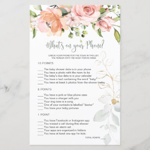 Floral Greenery Baby What's on Your Phone Game