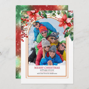 Floral Greenery Create your Own Custom Photo  Holiday Card