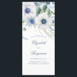 Floral Greenery Dusty Blue Garden Wedding Programs<br><div class="desc">Dusty blue floral wedding programs</div>