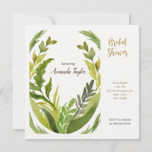 Floral Greenery Elegant Bridal Shower Invitation