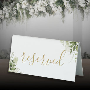 Floral Greenery Elegant Gold Script Reserved