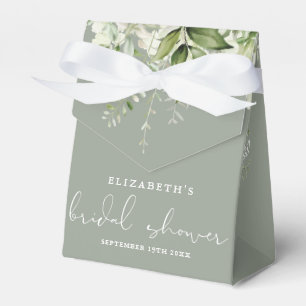Floral Greenery Elegant Sage Green Bridal Shower Favour Box
