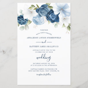 Floral Greenery Eucalyptus Watercolor Blue Wedding