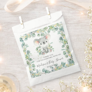 Floral Greenery Koala Baby Boy Shower Birthday Favour Bag