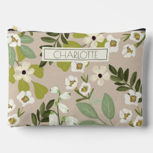 Floral Greenery Patterns Modern Accessory Pouch