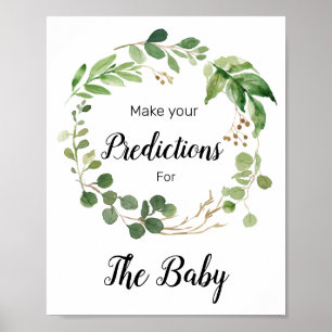 Floral Greenery Predictions for Baby Sign