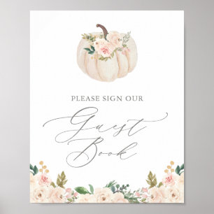 Floral Greenery Pumpkin Baby Shower Guest Book