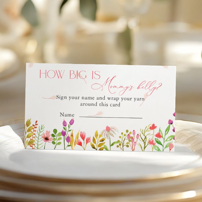 Floral Greenery Rustic How Big is Mummy’s belly Enclosure Card (Creator Uploaded)