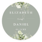 Floral Greenery Sage Green Wedding Favour