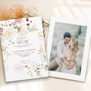 Floral Greenery The Night Before Rehearsal Dinner Invitation