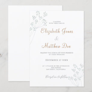 Floral Greenery Wedding Invitation