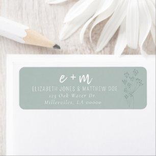 Floral Greenery Wedding Return Address Label
