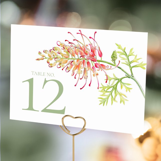 Floral Grevillea Loopy Lou art wedding Table Number (Creator Uploaded)