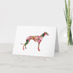 Floral Greyhound Blank Card