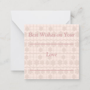 Floral Grid Best Wishes Note Card
